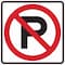 Brady No Parking Sign, 24" W, 24" H, No Text, Aluminum, Black, White 115520 - alternate 1